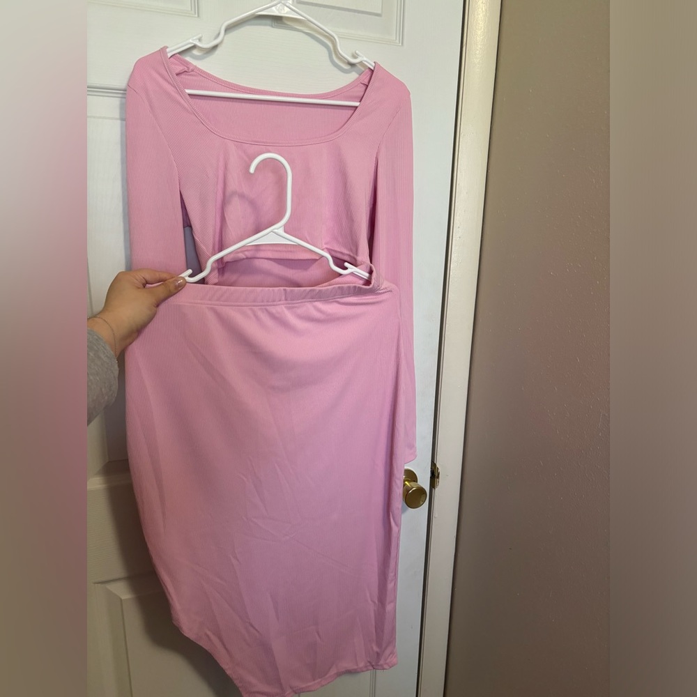 Two-Piece Women's Solid Slim Skirt Set